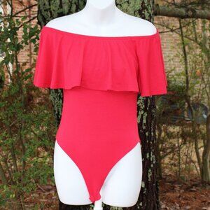 Fresh Kale Bath Company Zenana Kendra Bodysuit Red Size Small NWT